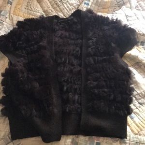 BCBG Rabbit fur bolero